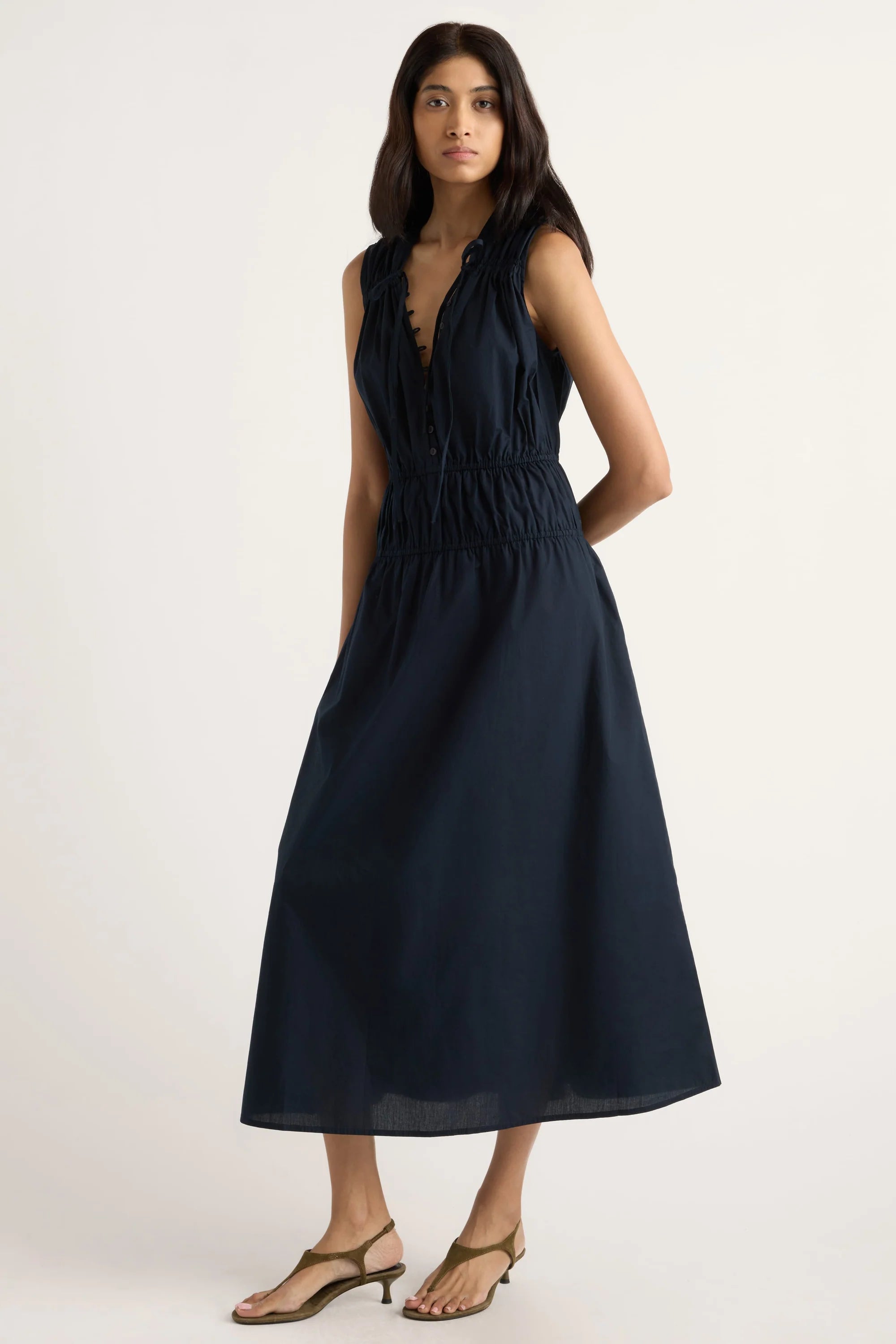 Iga Gathered Organic Cotton Maxi Dress Modern Citizen