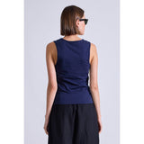 Light Gray Apiece Apart Uri Low Cut Tank Navy