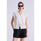 Apiece Apart Fine Weight Cropped Vest Cream