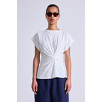 Light Gray Volta Twist Top Cream