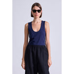Black Apiece Apart Uri Low Cut Tank Navy