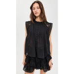Antique White Isabel Marant Gresia Top Black