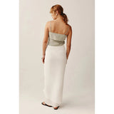Light Gray Marle Alma Sarong Ivory