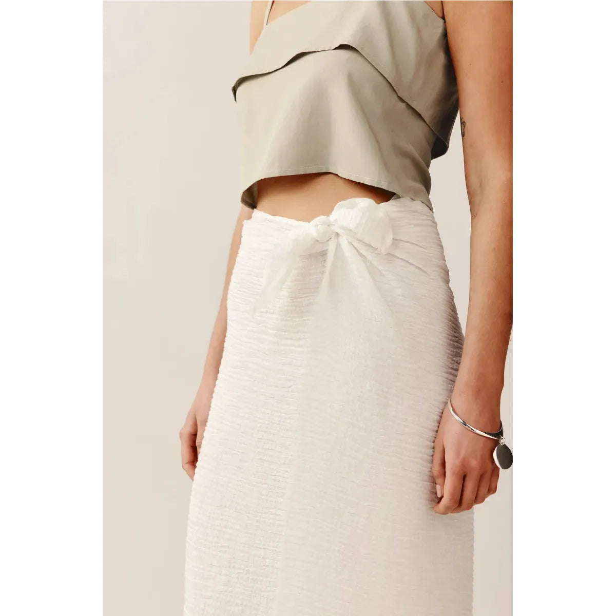 Light Gray Marle Alma Sarong Ivory