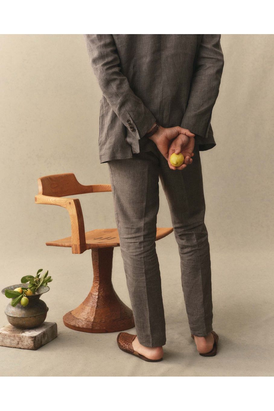 The Stevens Trouser in Morel Micro Check Taylor Stitch