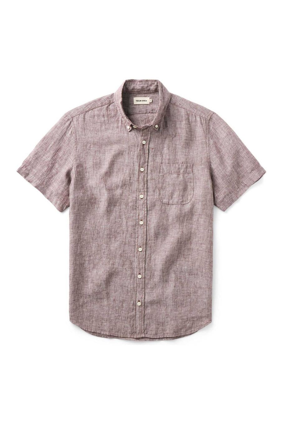 The Short Sleeve Jack in Burgundy Linen Taylor Stitch