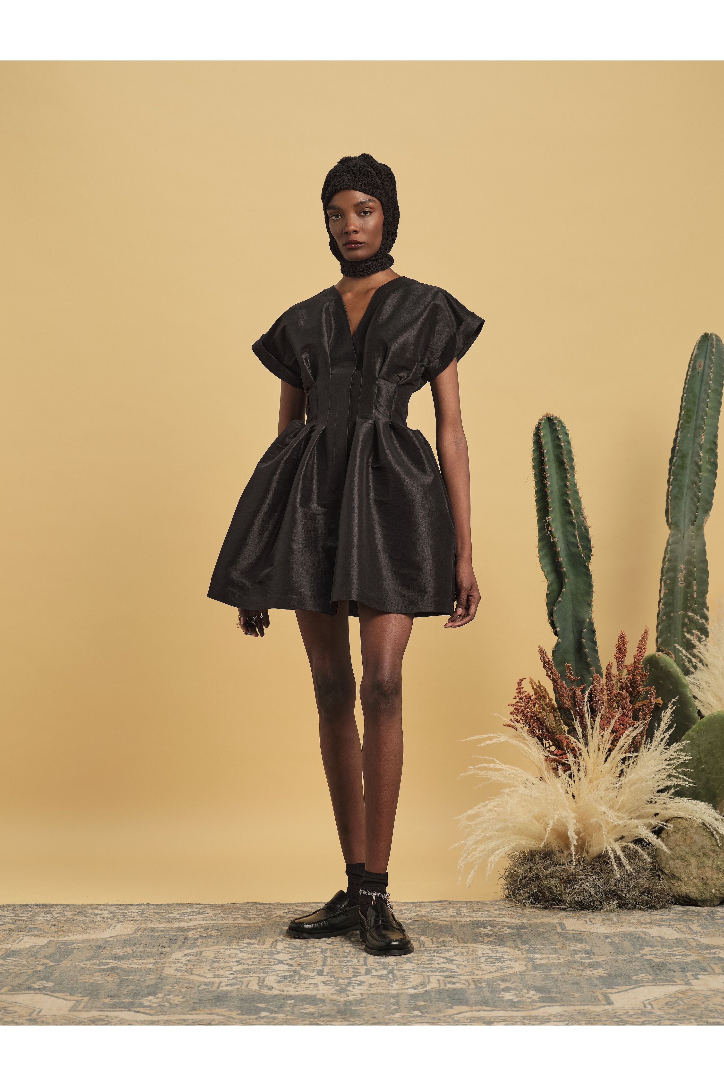 BILLIE DRESS BLACK TAFFETA Kika Vargas