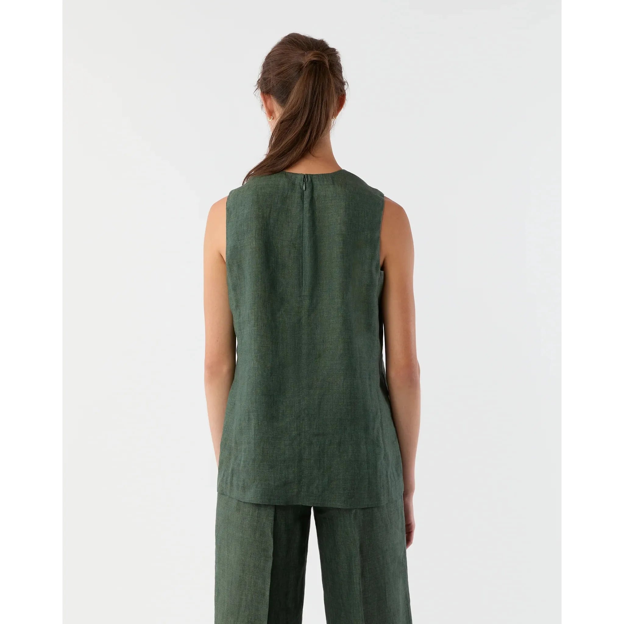 Jo Tunic Safari Green Sahara Linen - Primm'sJo Tunic Safari Green Sahara LinenMashburn
