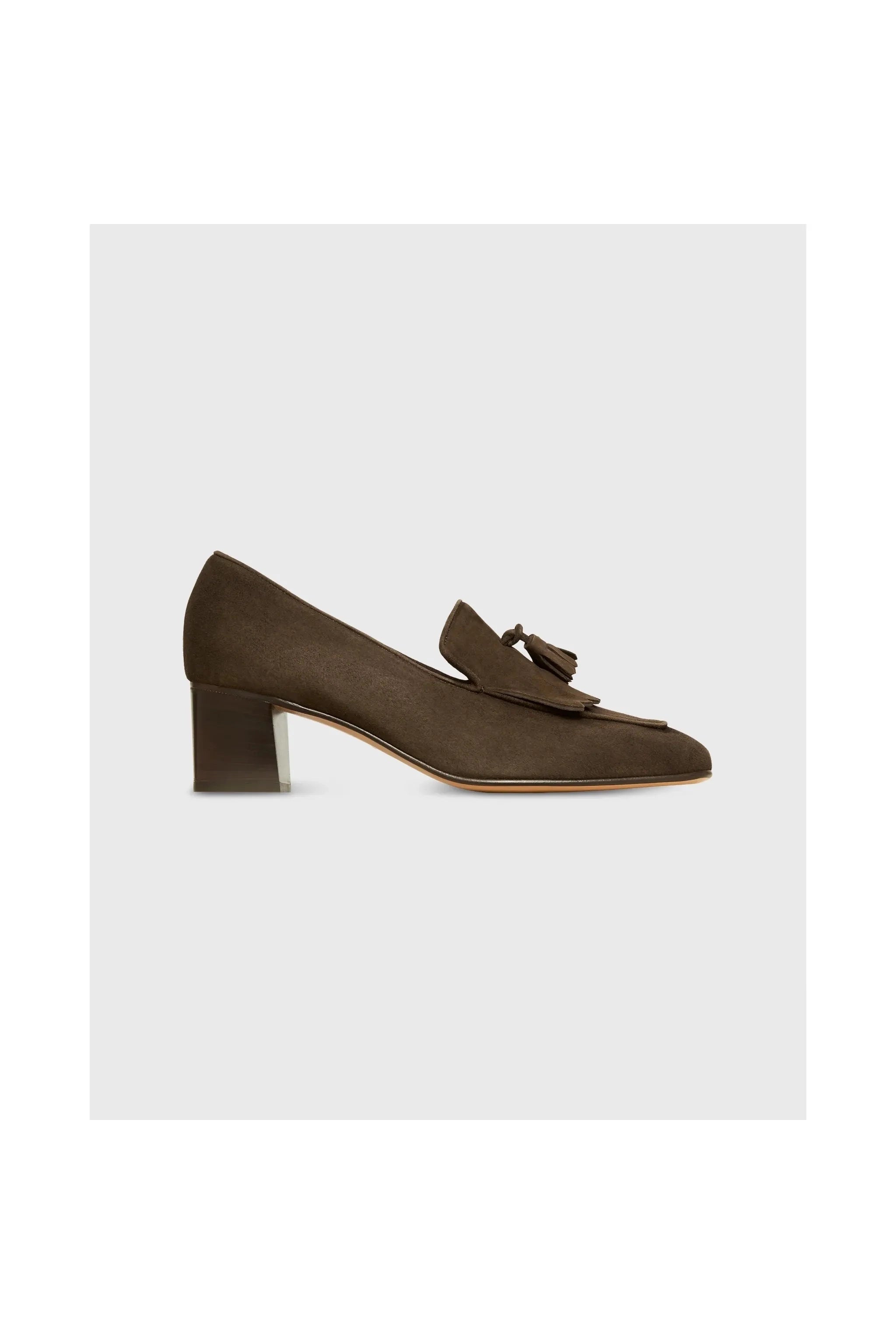 Kilt Heel Chocolate Suede - Primm'sKilt Heel Chocolate SuedeMashburn