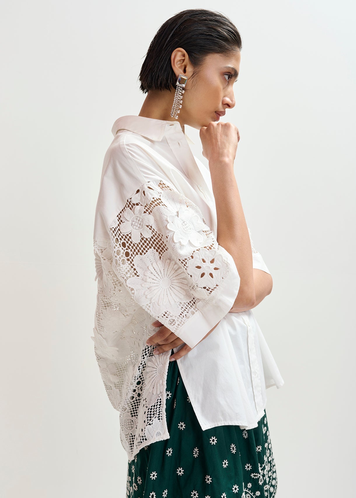 KALI OVERSIZED LACE SHIRT ESSENTIEL ANTWERP