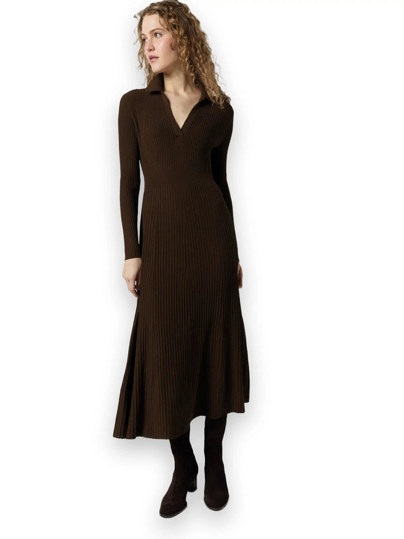 Addie Johnny-Collar Sweater Dress