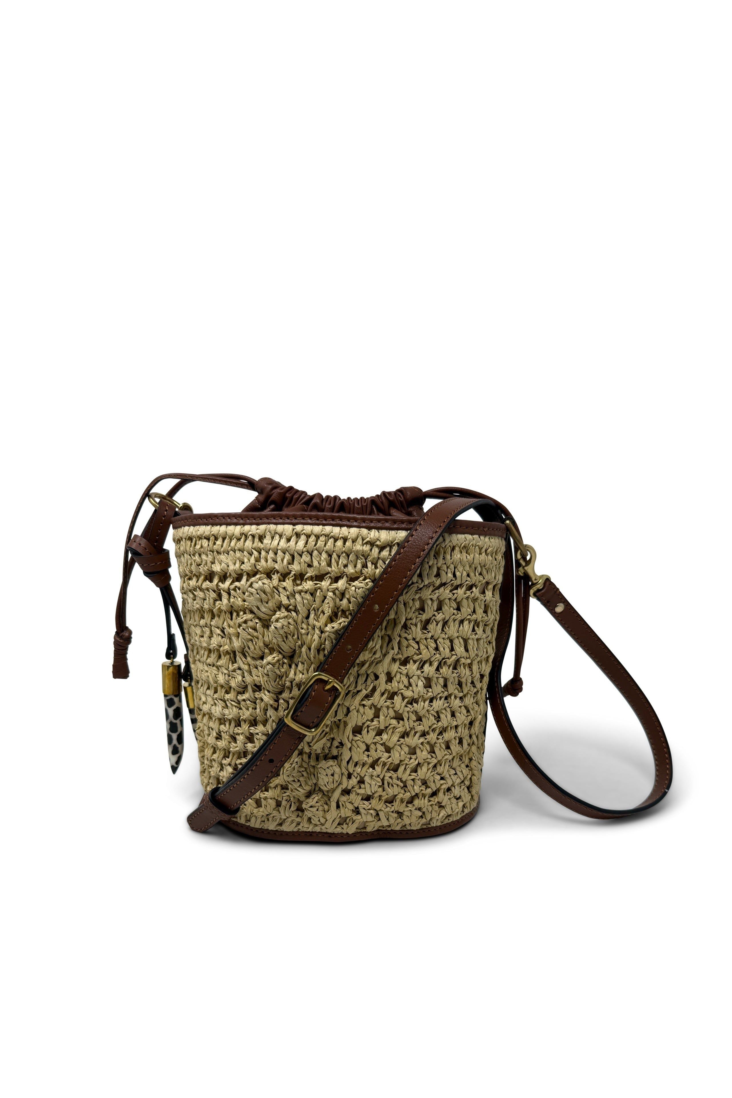 Drawcord Bucket Bag - Aran Raffia Kempton & Co