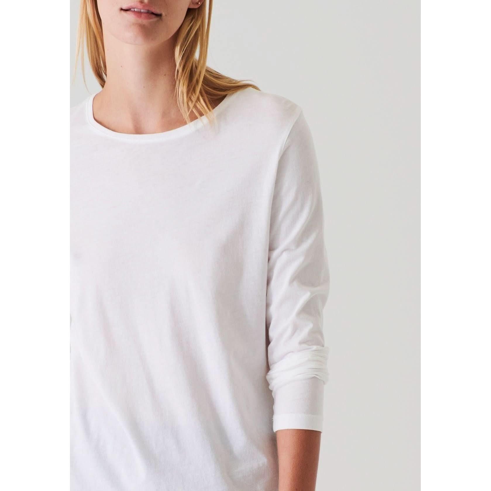 Long Sleeve Iconic Boyfriend Crew White - Primm'sLong Sleeve Iconic Boyfriend Crew WhitePatrick Assaraf