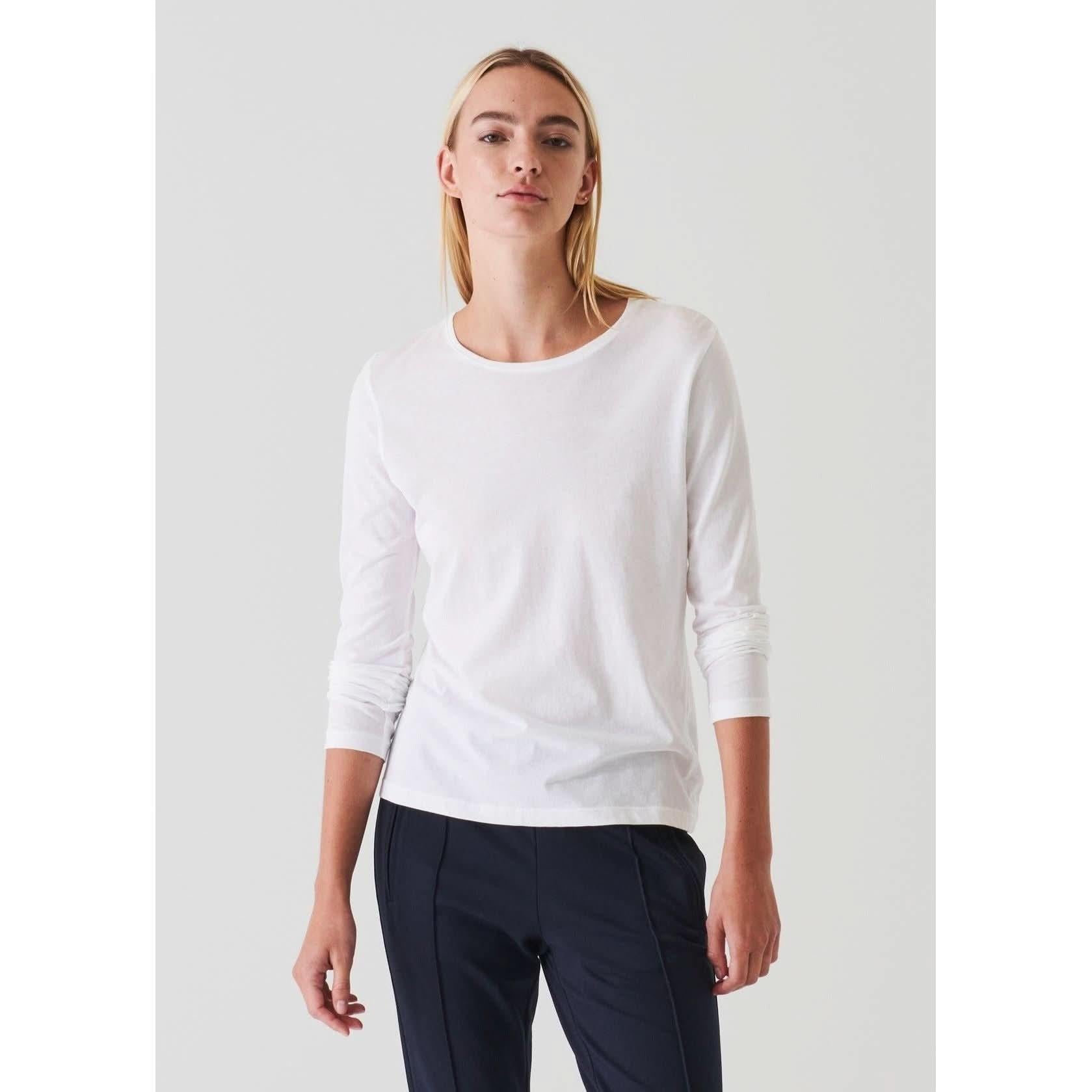 Long Sleeve Iconic Boyfriend Crew White - Primm'sLong Sleeve Iconic Boyfriend Crew WhitePatrick Assaraf