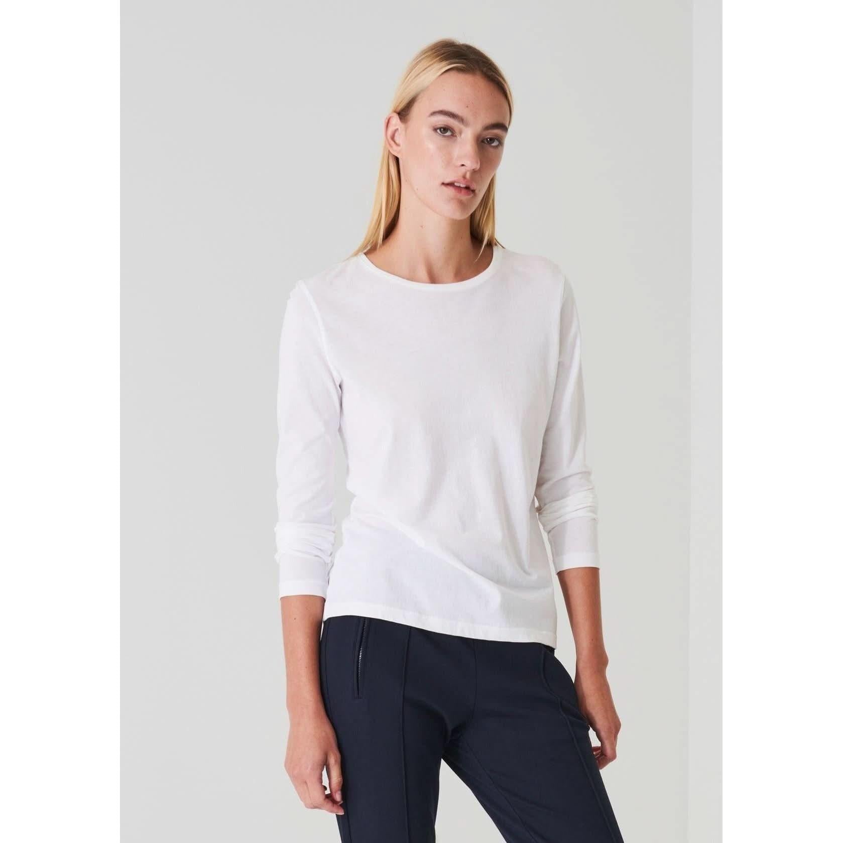 Long Sleeve Iconic Boyfriend Crew White - Primm'sLong Sleeve Iconic Boyfriend Crew WhitePatrick Assaraf