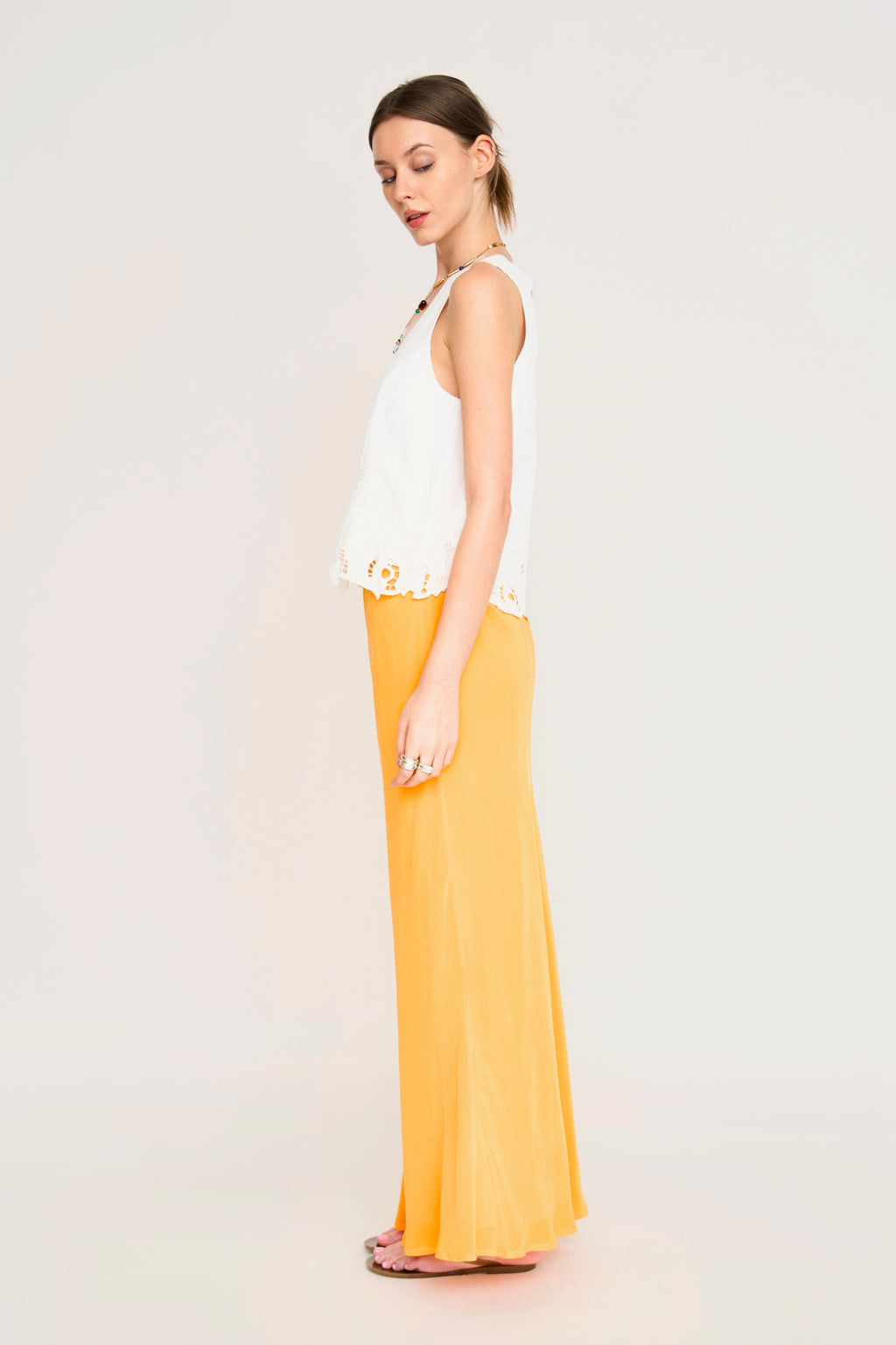 Santander Silk Skirt in Marigold MIRTH