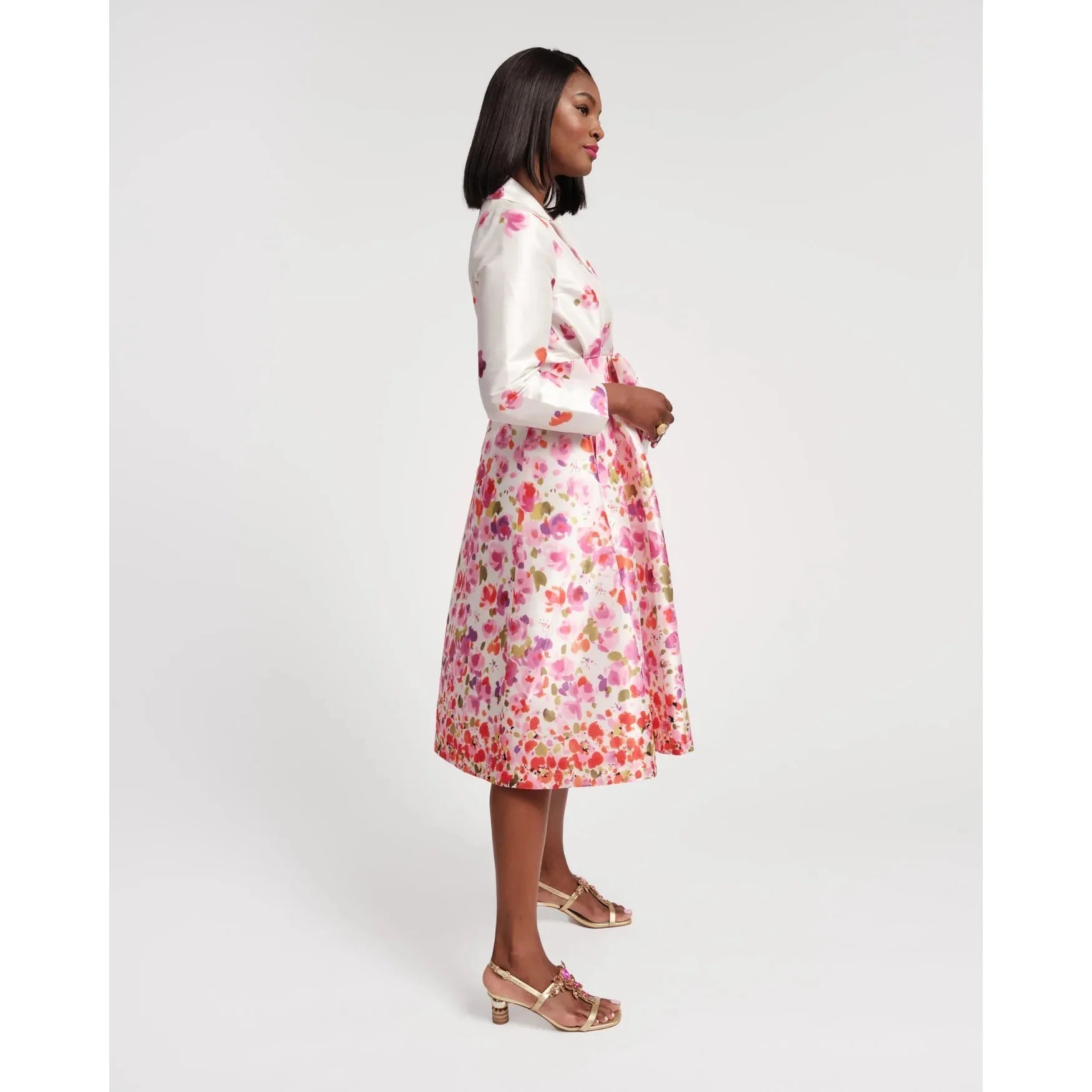 Lucille Wrap Dress Pocket Full of Posies Oyster/Pink - Primm'sLucille Wrap Dress Pocket Full of Posies Oyster/PinkFrances Valentine