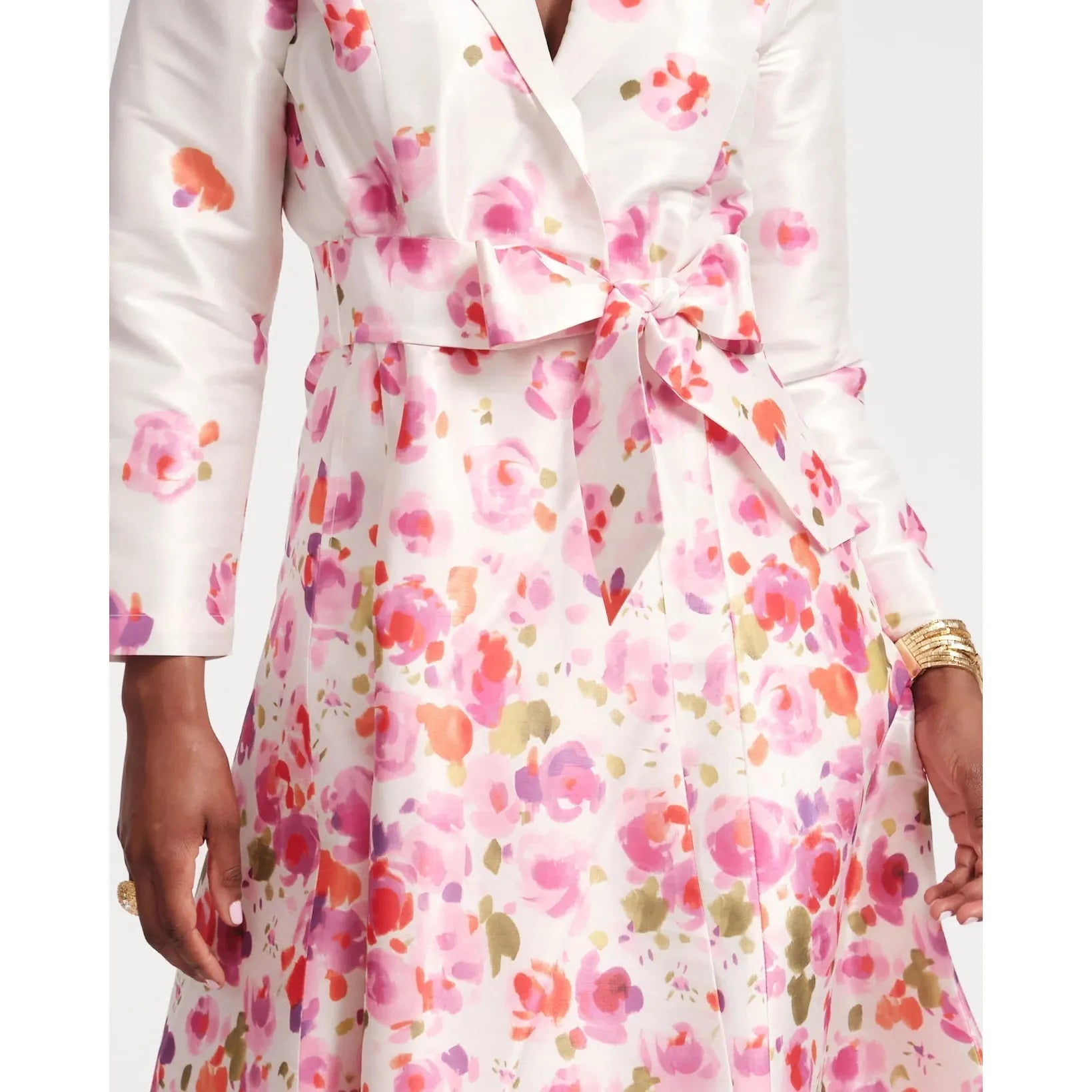 Lucille Wrap Dress Pocket Full of Posies Oyster/Pink - Primm'sLucille Wrap Dress Pocket Full of Posies Oyster/PinkFrances Valentine