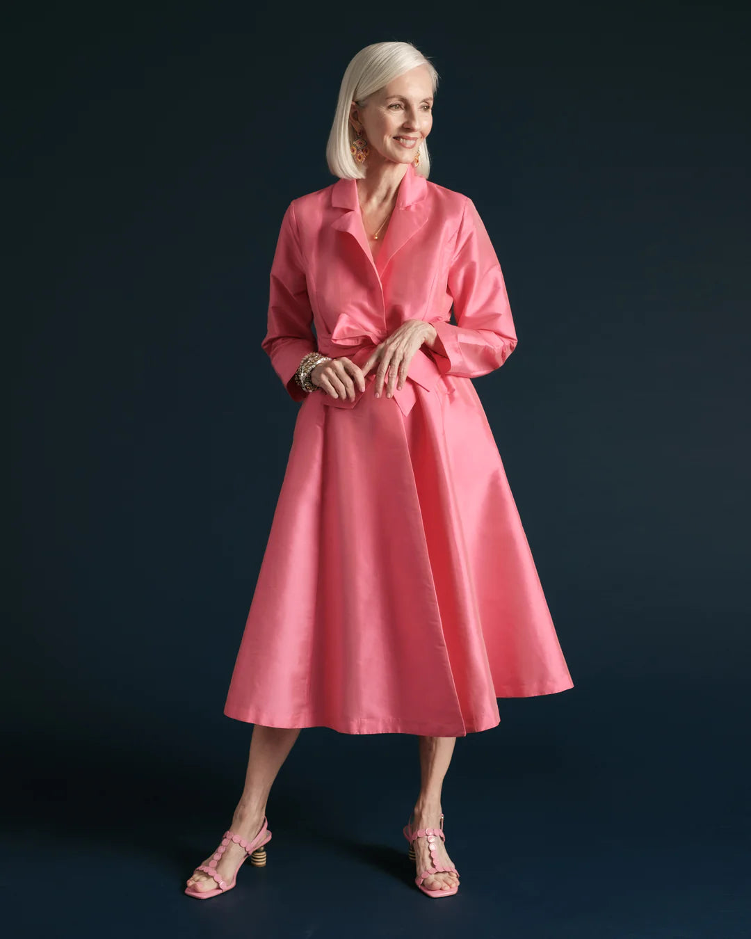 Frances Valentine Lucille Wrap Dress Pink