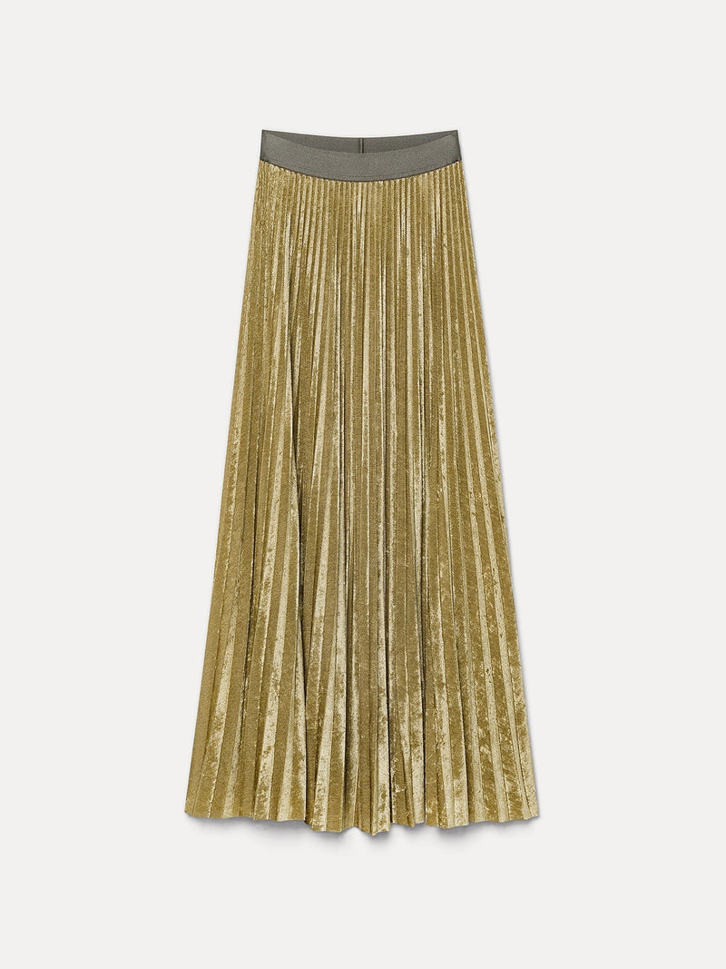 soleil plisse' flocked stretch tulle midi skirt