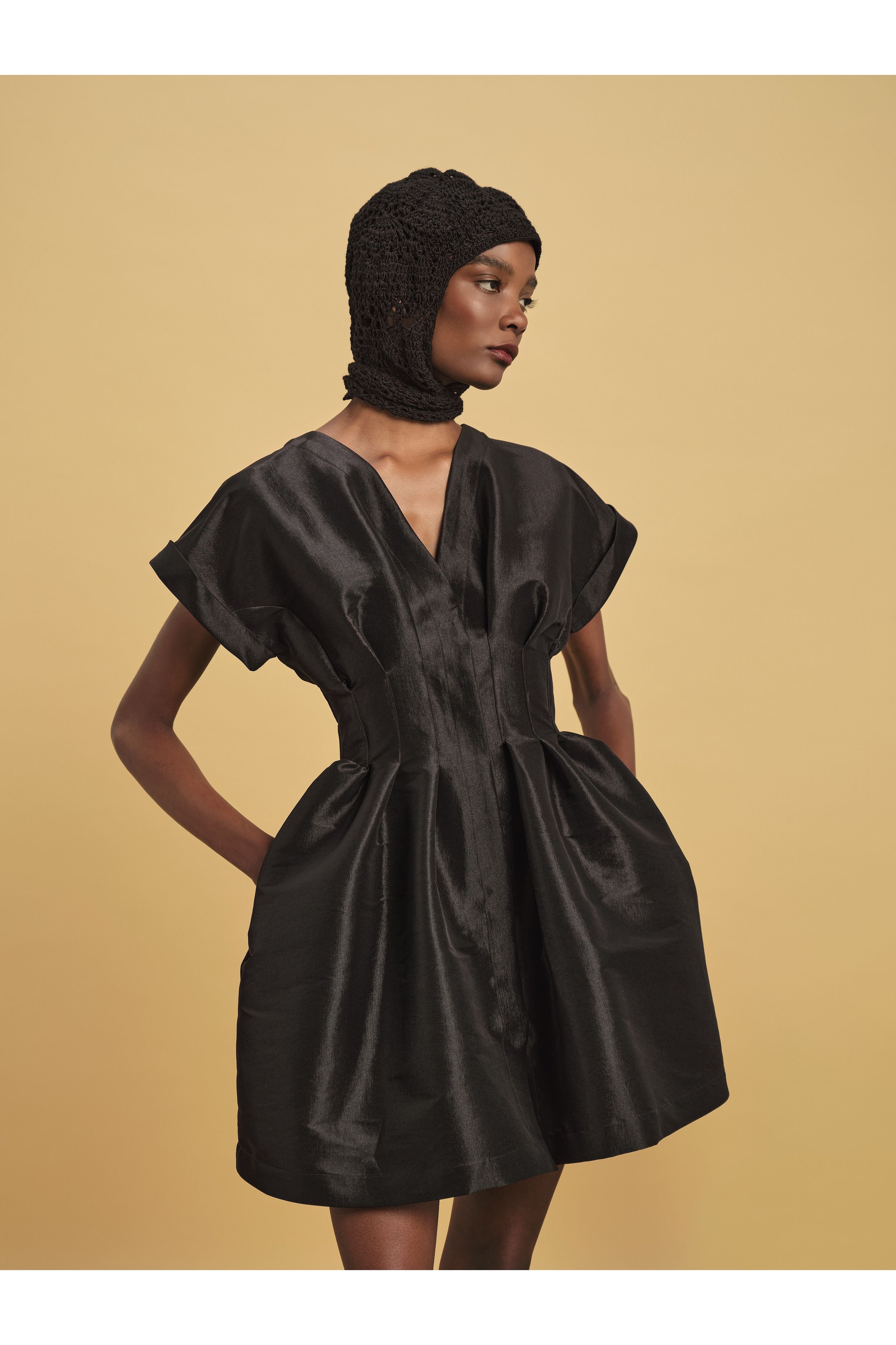 BILLIE DRESS BLACK TAFFETA Kika Vargas