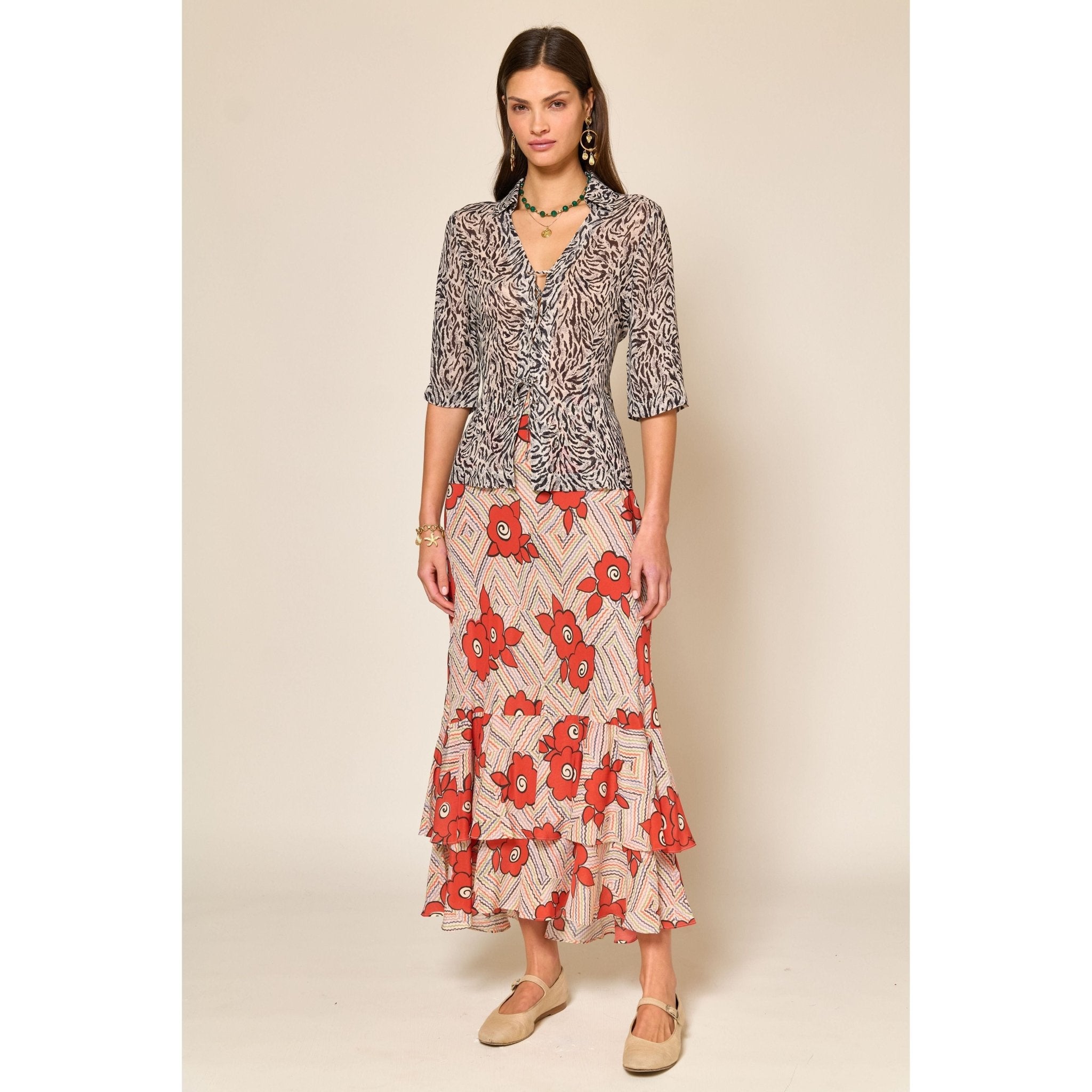 Maie Skirt Milos Floral Cream - Primm'sMaie Skirt Milos Floral CreamRIXO