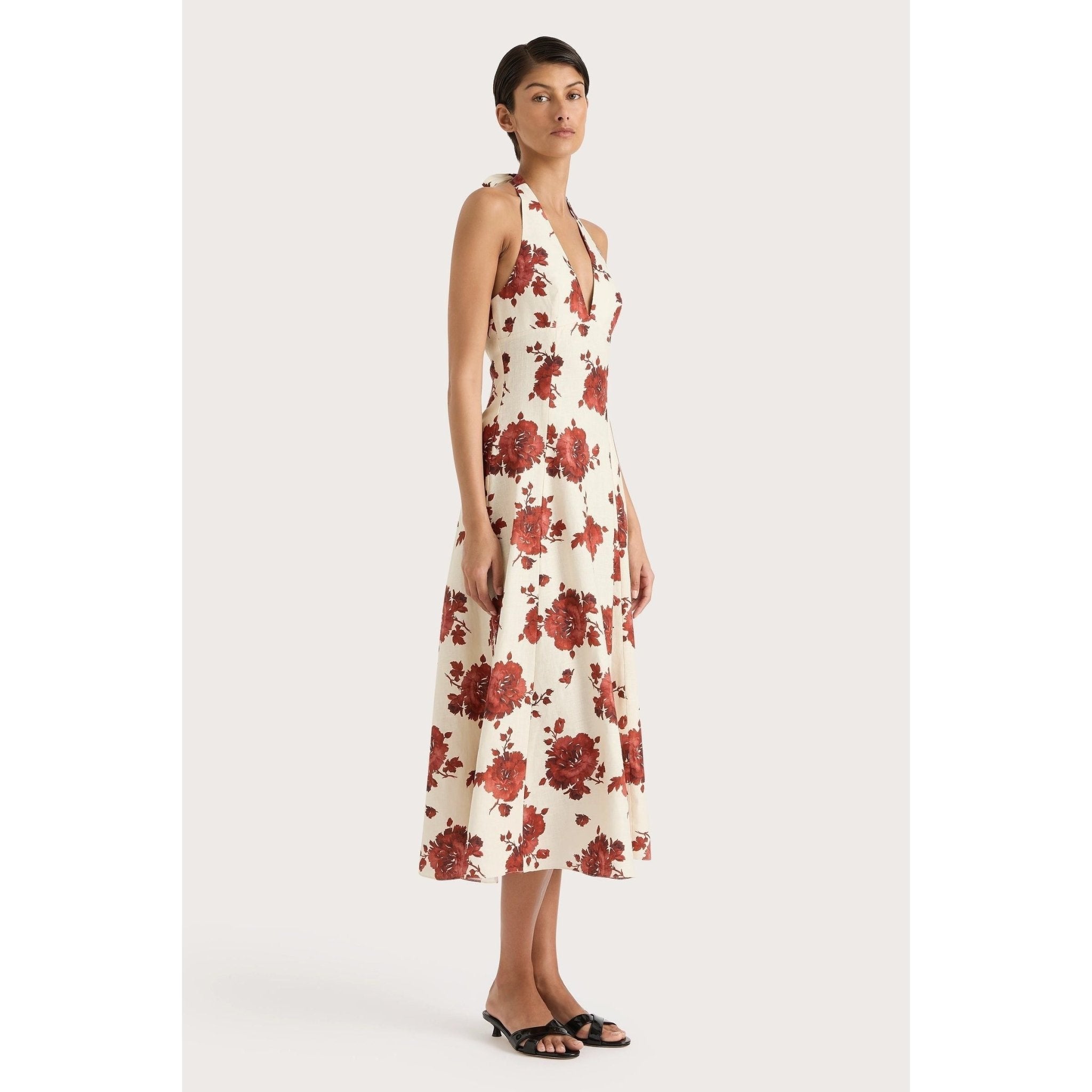 Marais Midi Dress Cecile Floral Garnet - Primm'sMarais Midi Dress Cecile Floral GarnetFAITHFULL THE BRAND