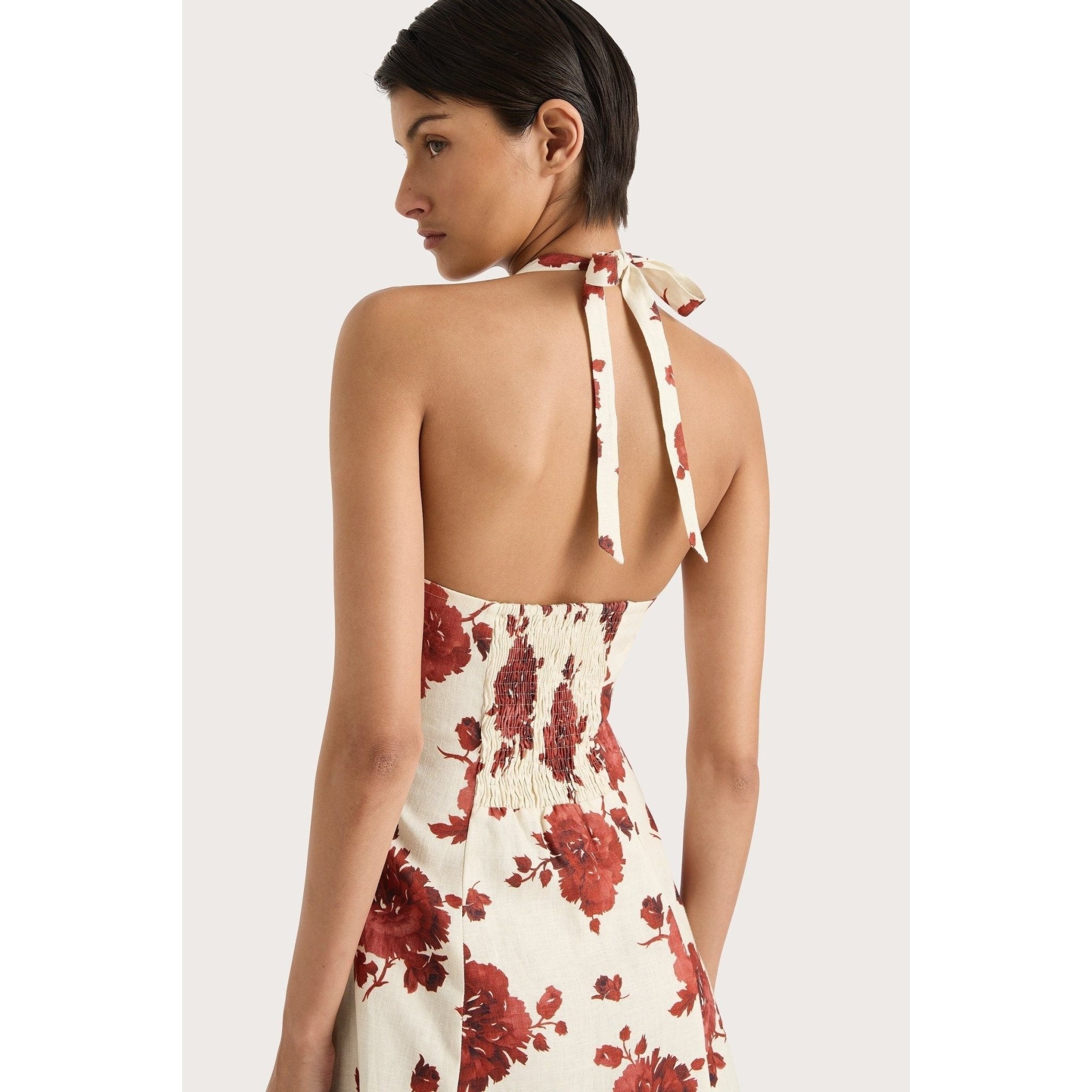 Marais Midi Dress Cecile Floral Garnet - Primm'sMarais Midi Dress Cecile Floral GarnetFAITHFULL THE BRAND