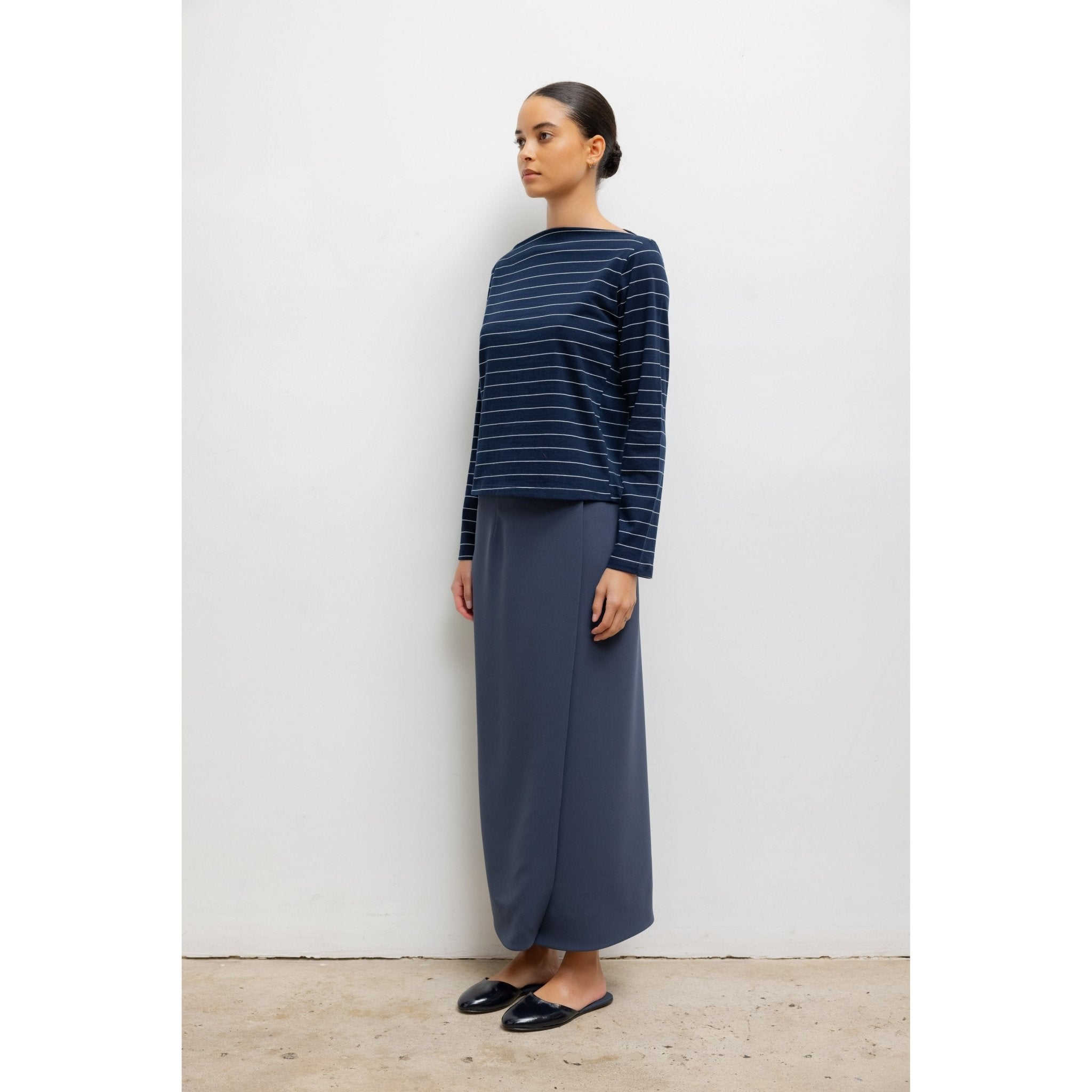 Margo Stripe Long Sleeve Boatneck LESET
