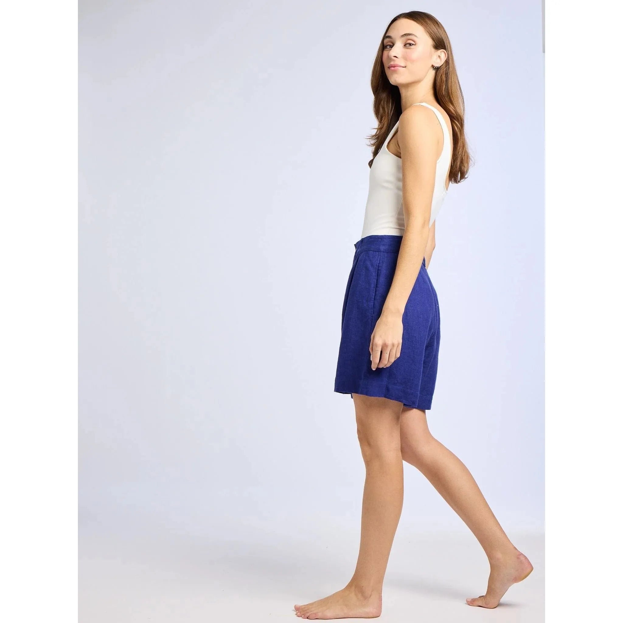 Maxwell Short in Navy Linen - Primm'sMaxwell Short in Navy LinenMille