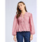 Light Gray Ella Top in Tango Stripe