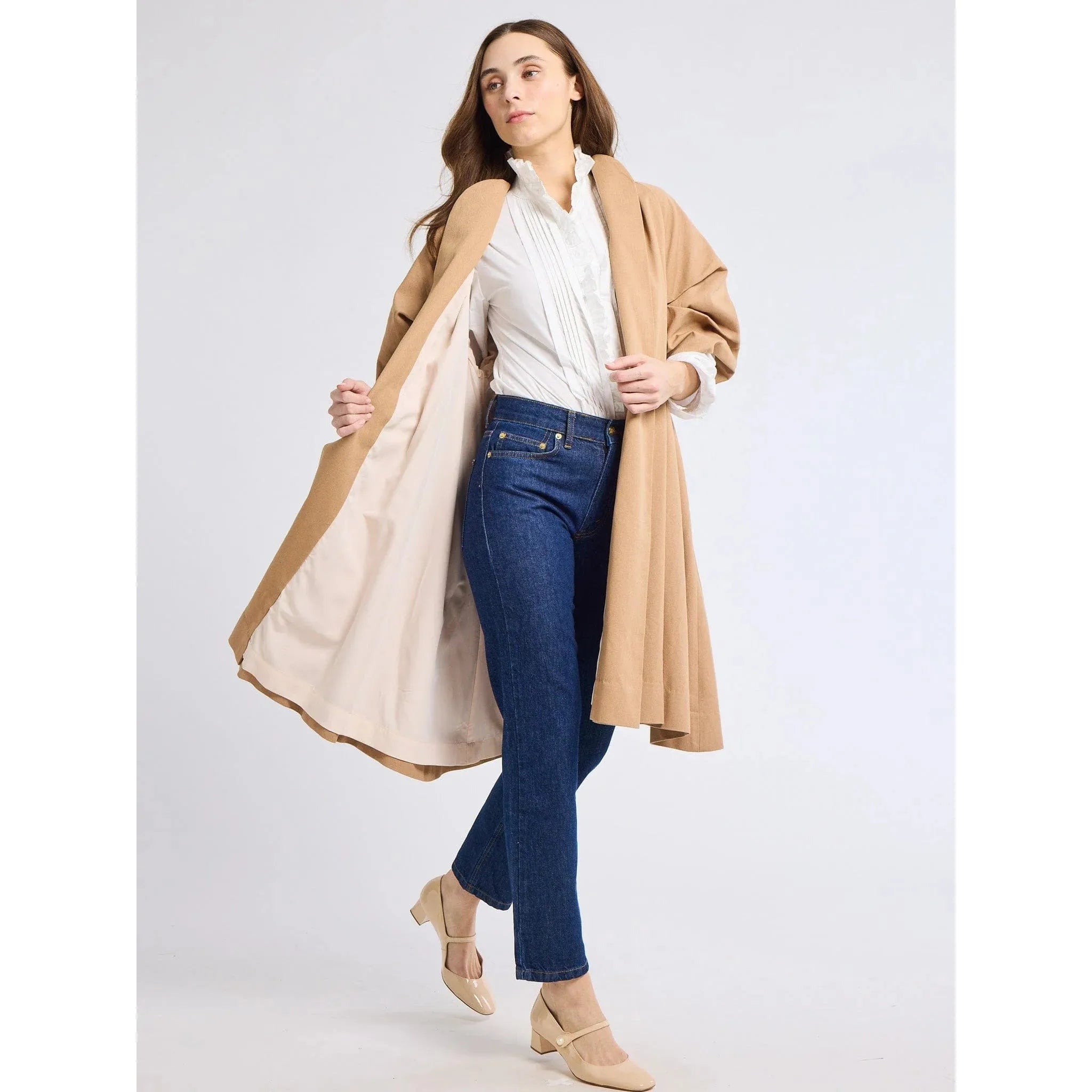 Light Gray Josephine Coat in Almond