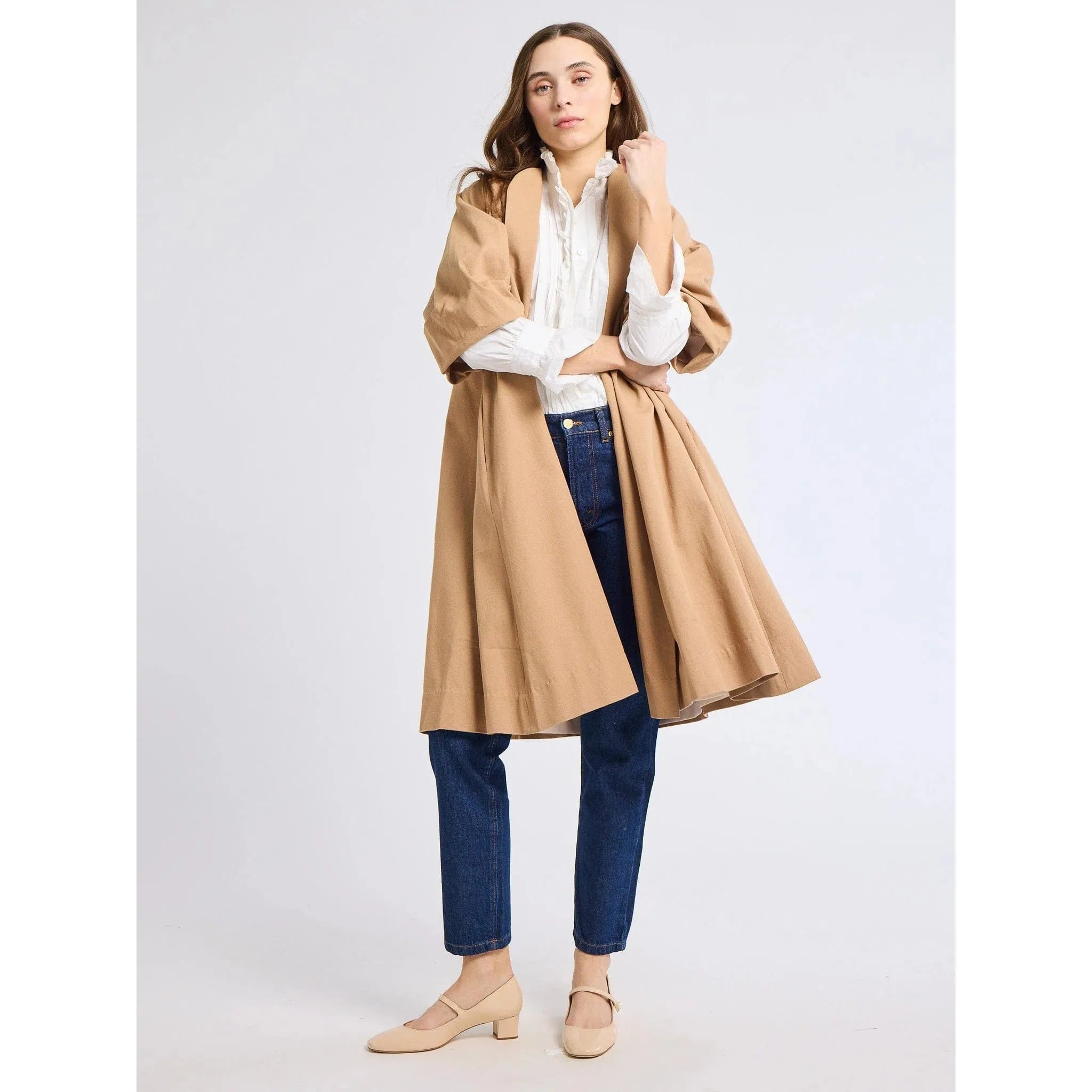 Light Gray Josephine Coat in Almond
