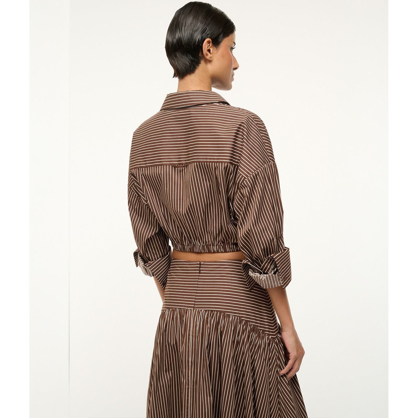Staud Lisa Top in Dark Micro and Oak Stripe