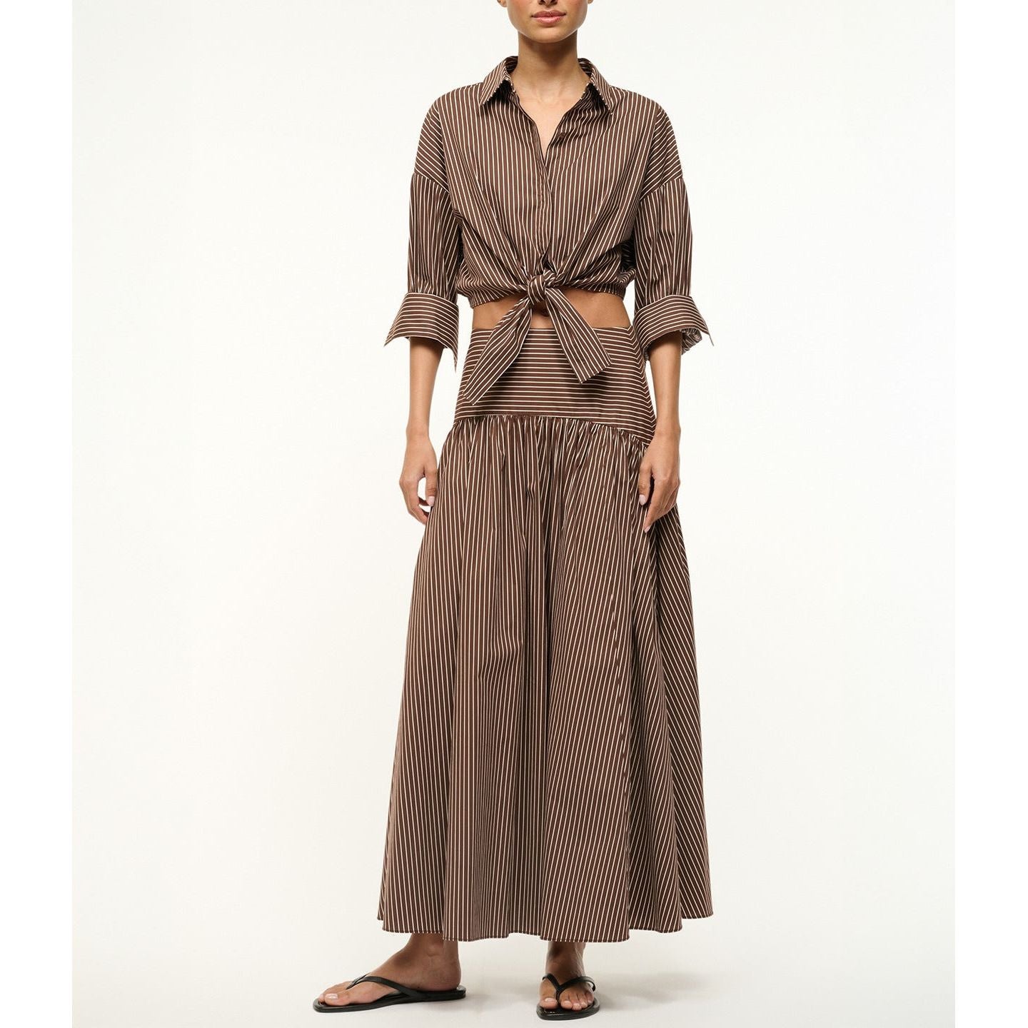 Staud Lisa Top in Dark Micro and Oak Stripe