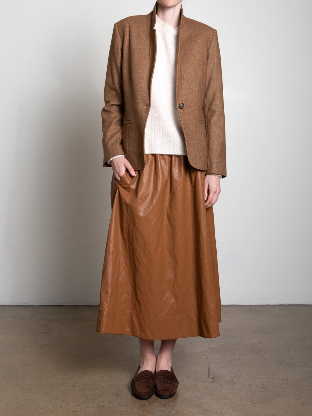 Claudia Skirt in Faux Leather Pharaoh