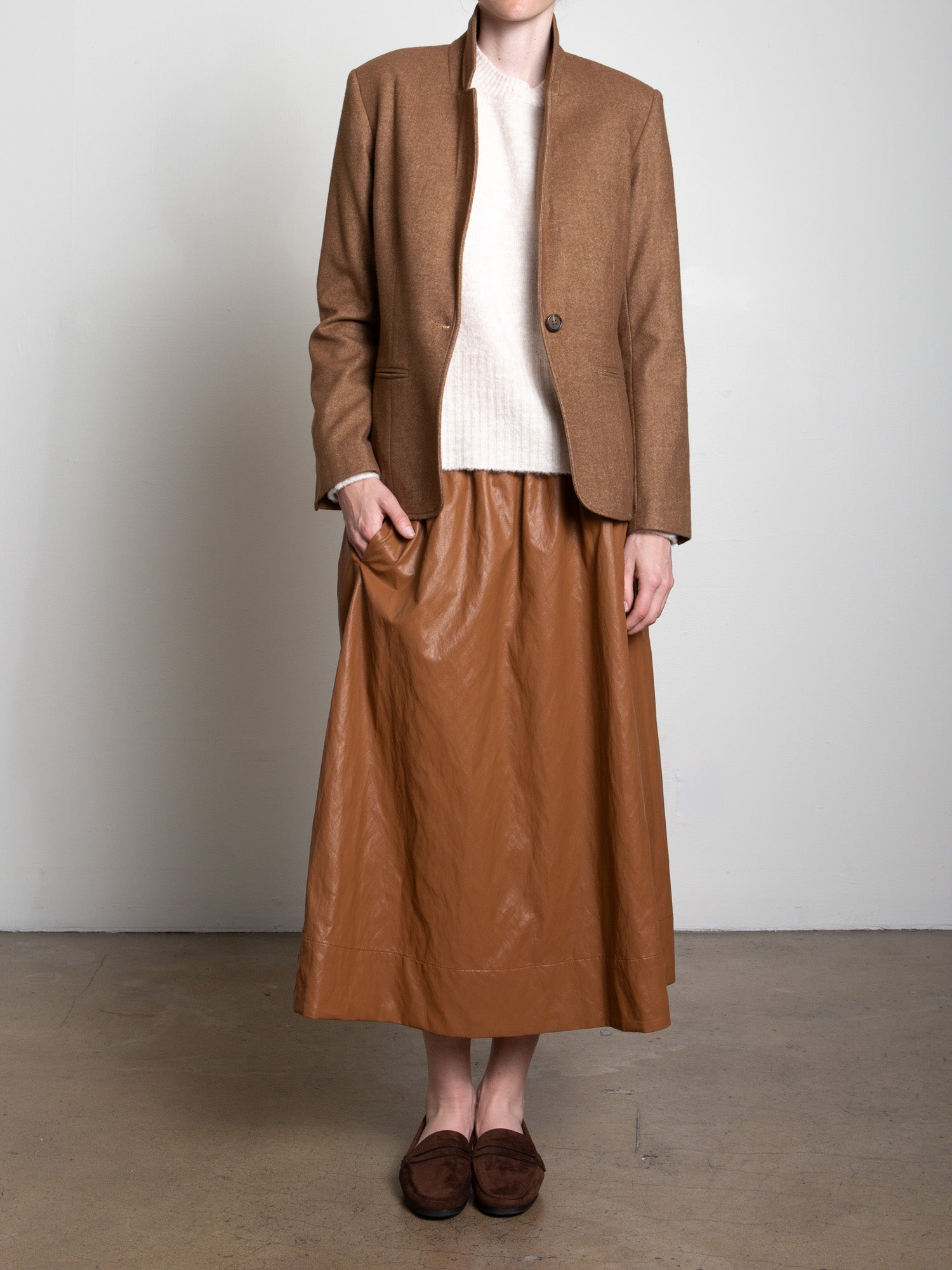Claudia Skirt in Faux Leather Pharaoh