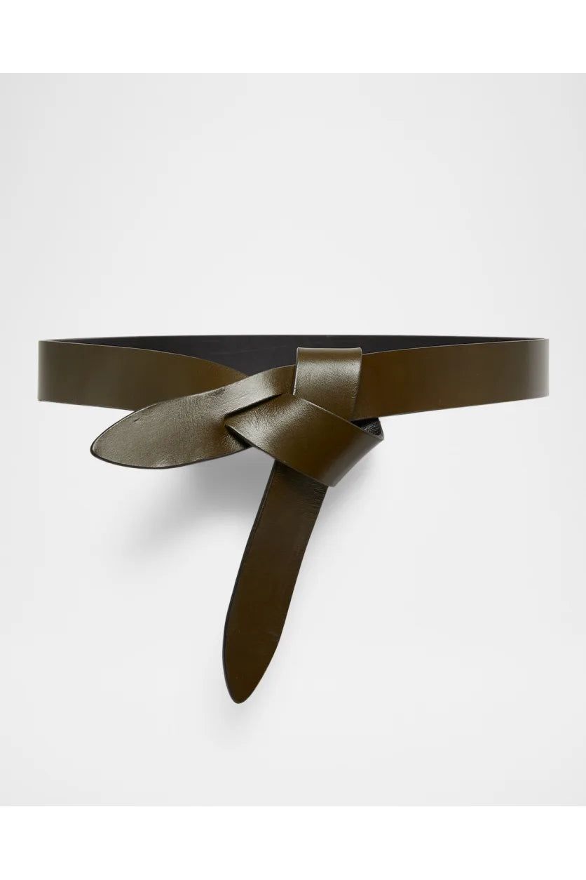 Lecce Tie Up Leather Belt Khaki Isabel Marant