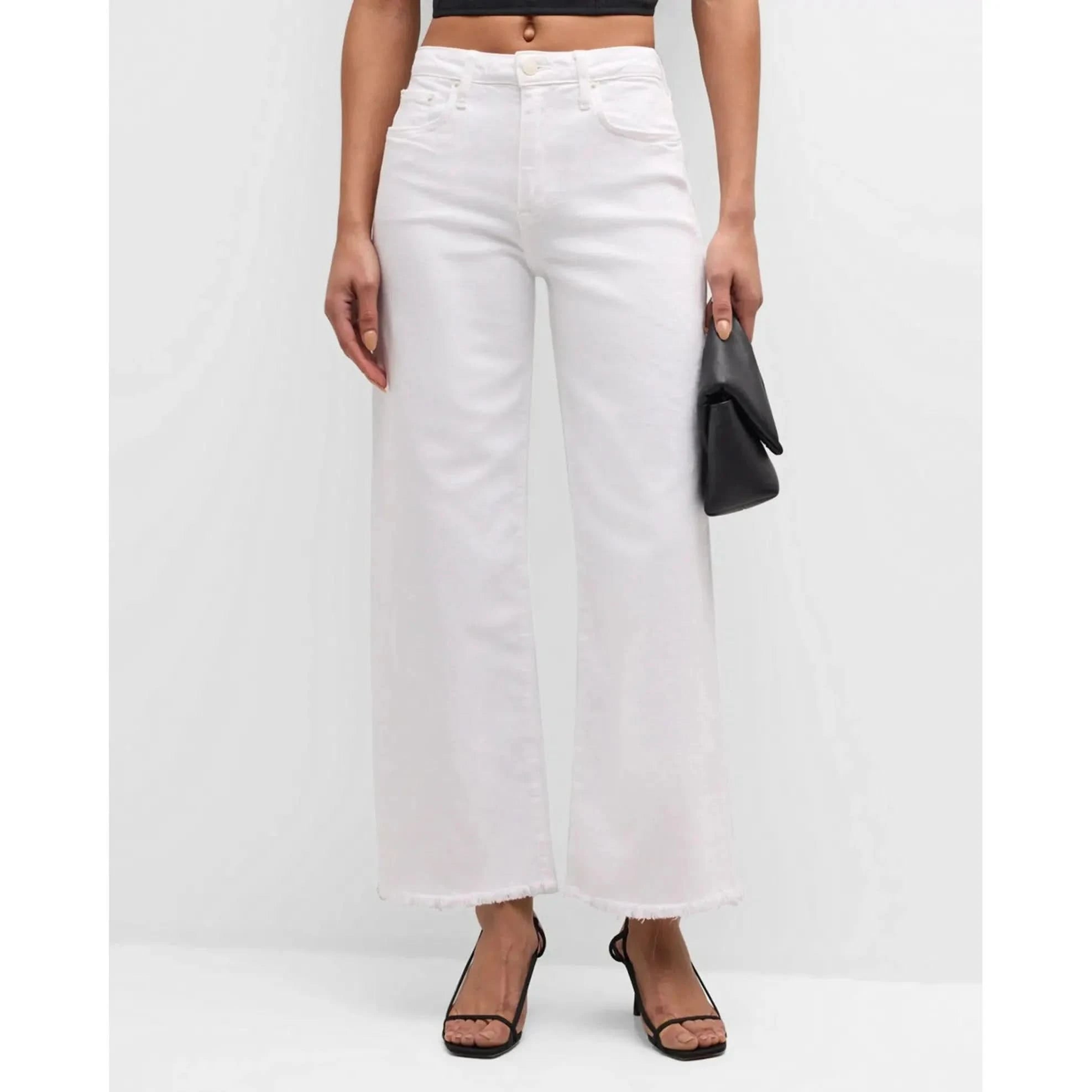 Wide Leg Denim Pants | White Denim Pants | Primm's