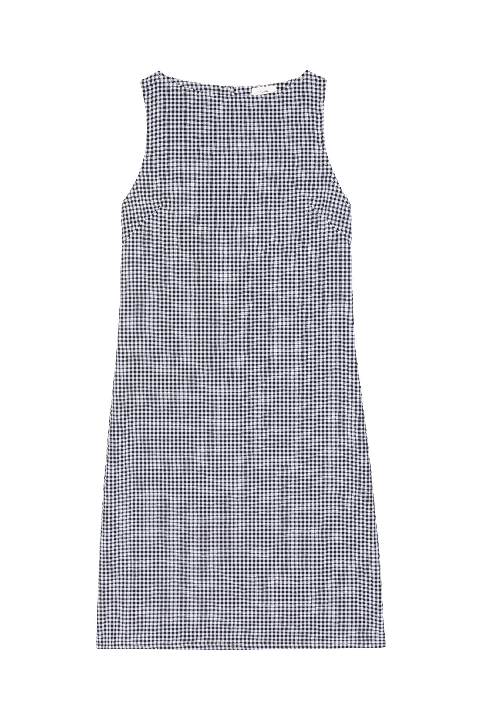 The Cotton Gingham Boatneck Dress DONNI.