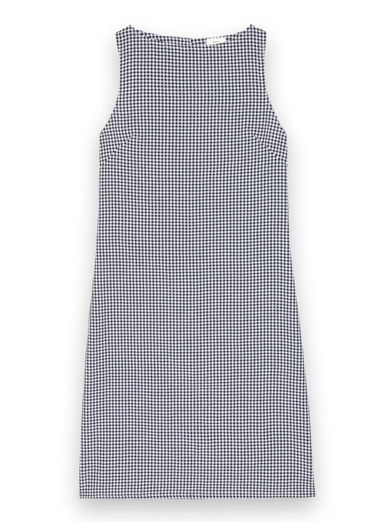 The Cotton Gingham Boatneck Dress