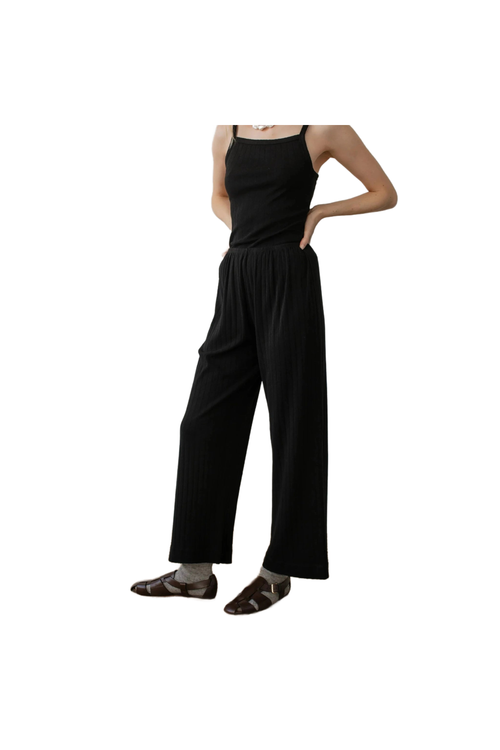 The Pointelle Simple Crop Pant Jet DONNI.