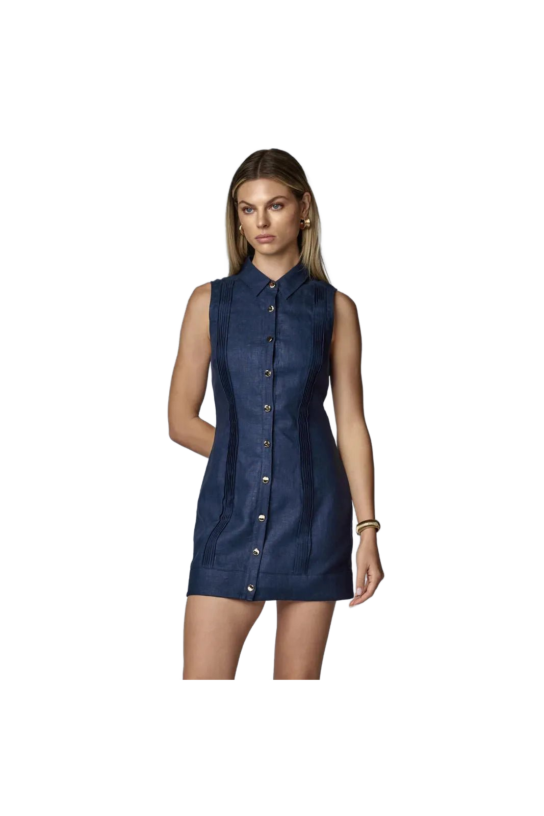 Riva Dress Indigo HEVRON