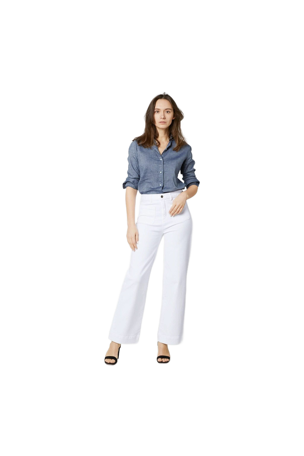 Column Patch Pocket Jean White Mashburn