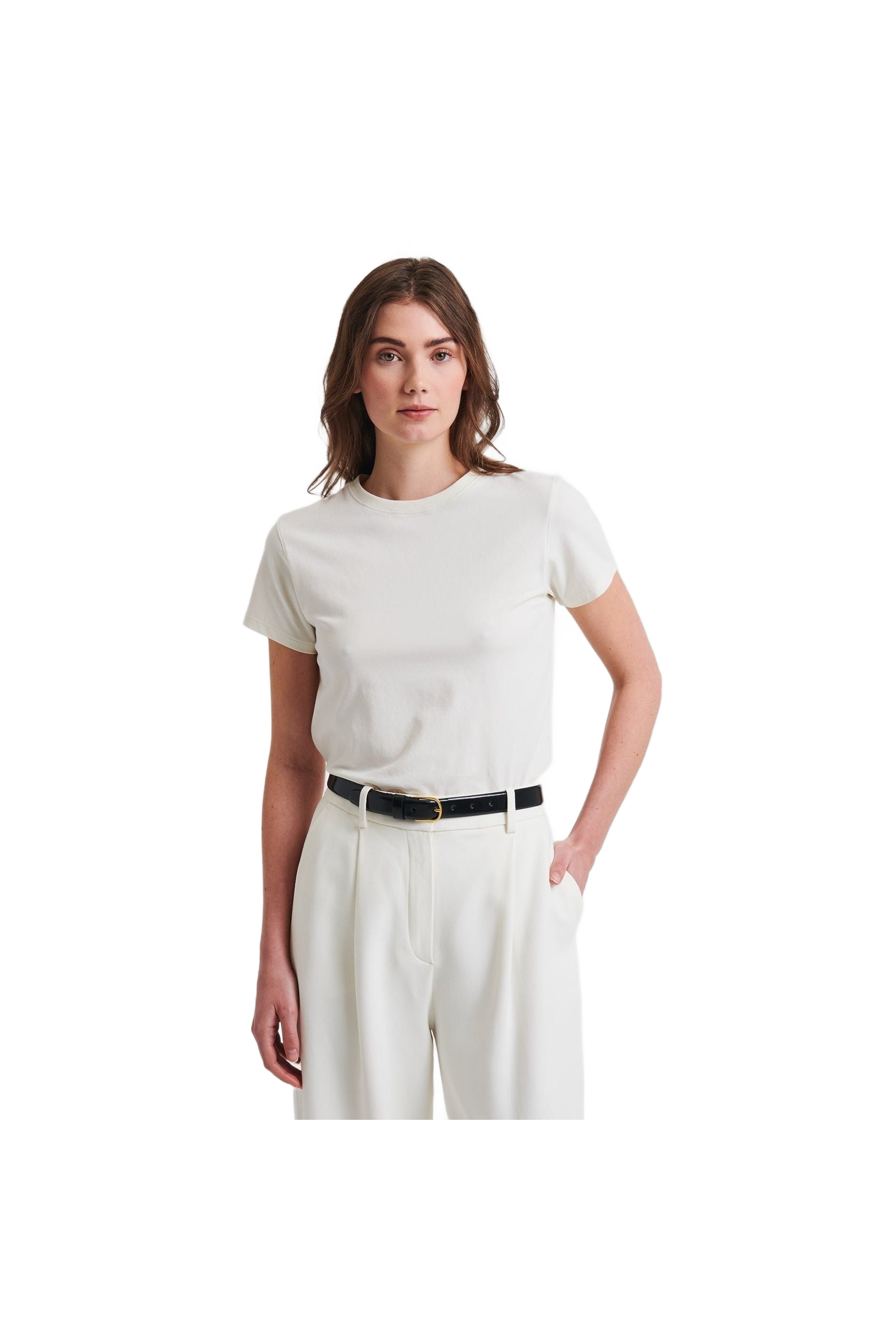 SS Iconic Fitted Crew Chalk Patrick Assaraf