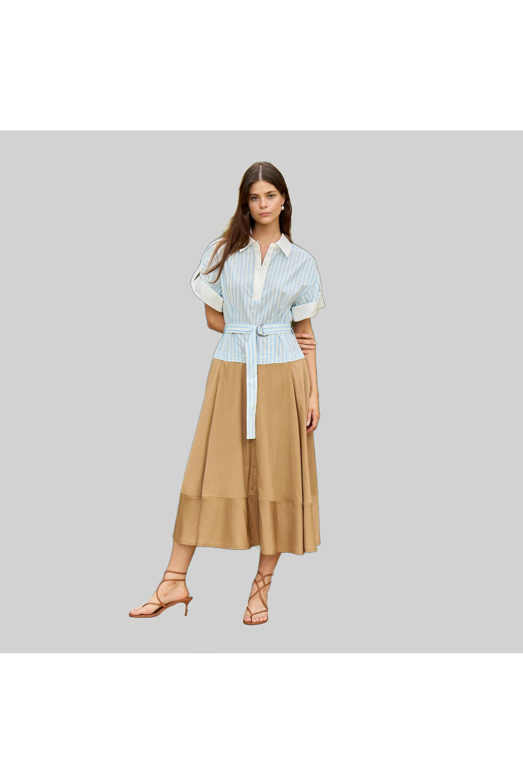Mylo Midi Combo Shirt Dress Simkhai