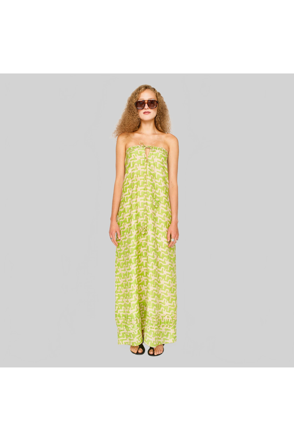Bonaire Dress in Lime Popova MIRTH