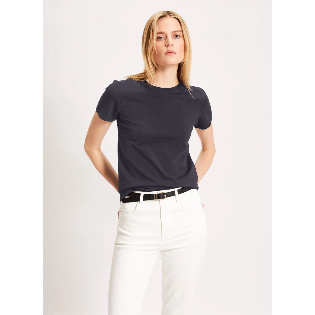 Patrick Assaraf SS Iconic Fitted Crew Midnight