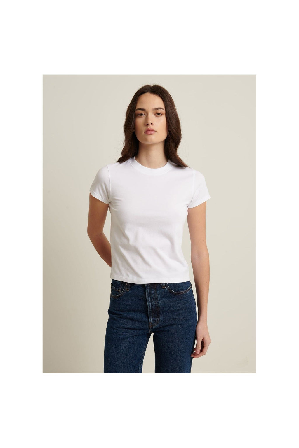 Pima Stretch Short Sleeve Baby Tee White - Primm'sPima Stretch Short Sleeve Baby Tee WhitePatrick Assaraf