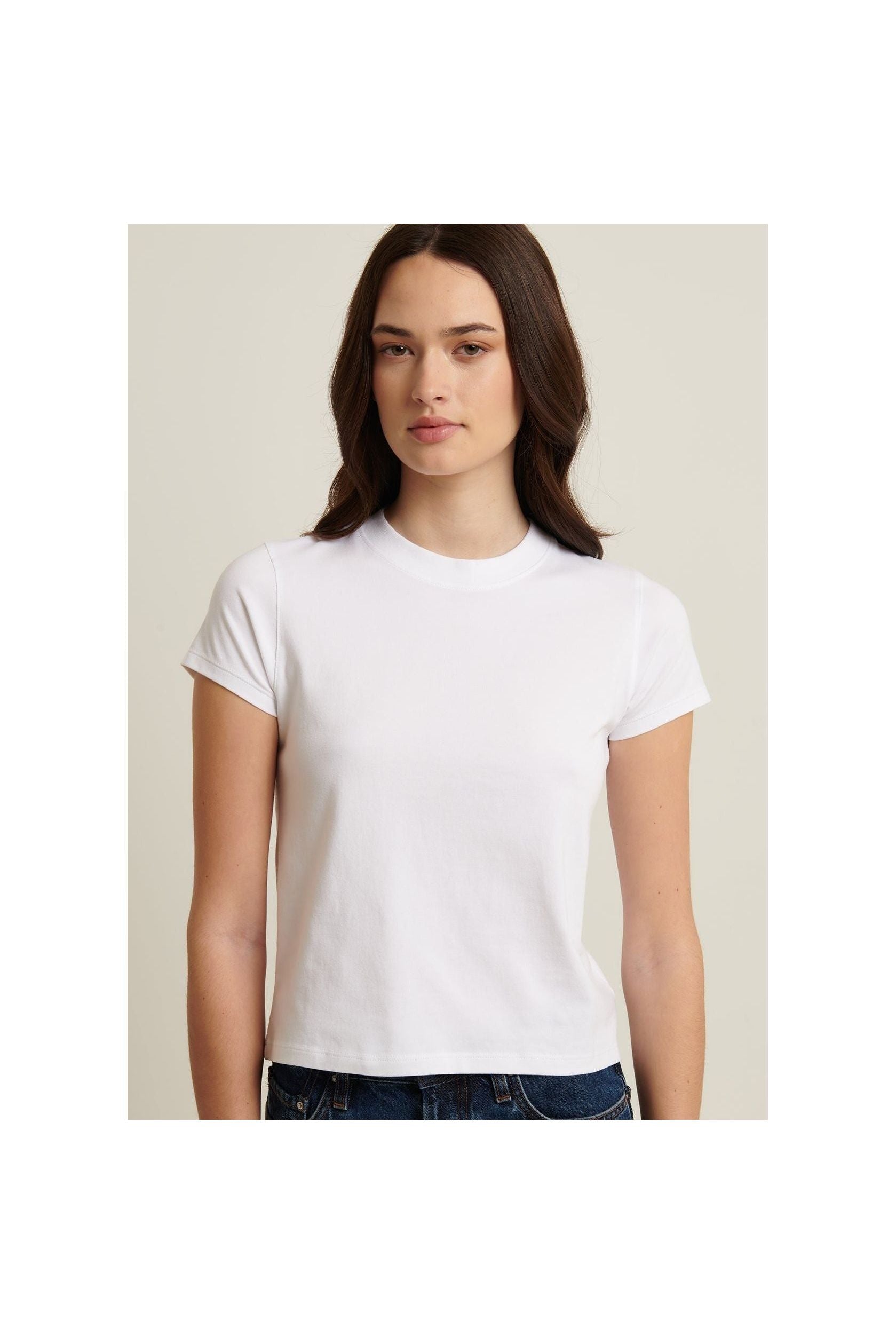 Pima Stretch Short Sleeve Baby Tee White - Primm'sPima Stretch Short Sleeve Baby Tee WhitePatrick Assaraf